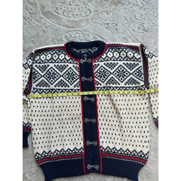 Dale of Norway Men's Wool Sweater L Nordic Cardigan Fair Isle Vintage - Picture 7 of 8